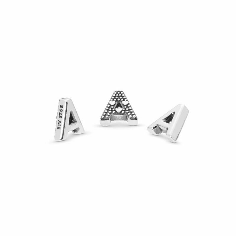 Pandora Letter A Petite Locket Charm Silver Egypt JS8467509